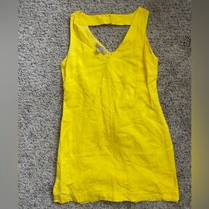 Banana Republic yellow linen dress size 4